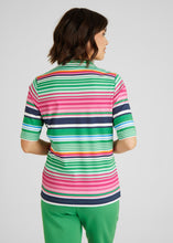 Load image into Gallery viewer, 121360- Striped Polo Top with Buttons- Rabe