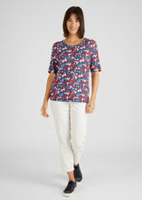 Load image into Gallery viewer, 313350- Blue/Red floral top - Rabe