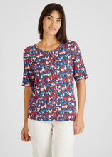 Load image into Gallery viewer, 313350- Blue/Red floral top - Rabe
