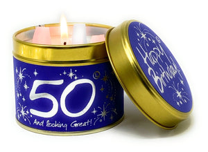 Happy Birthday 50th Scented Candle Tin