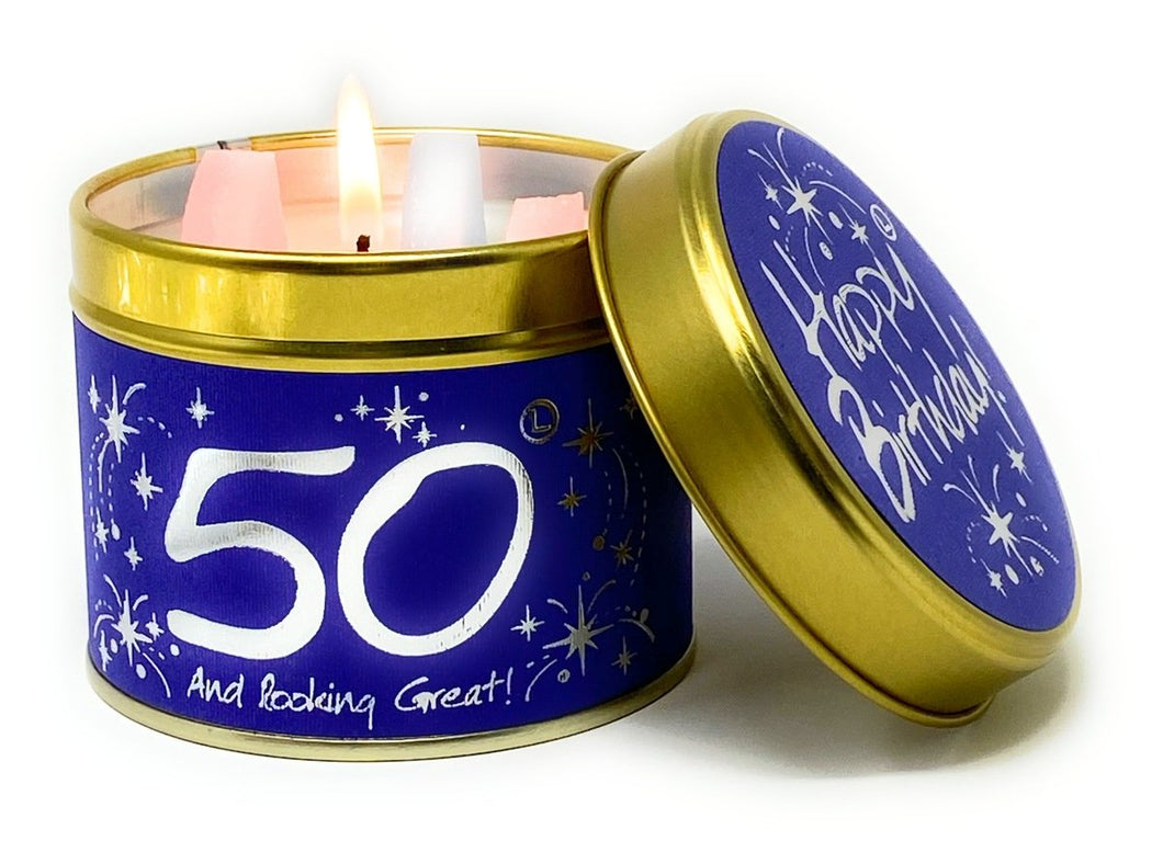 Happy Birthday 50th Scented Candle Tin