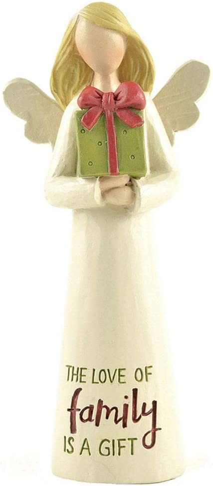 Christmas angel with present