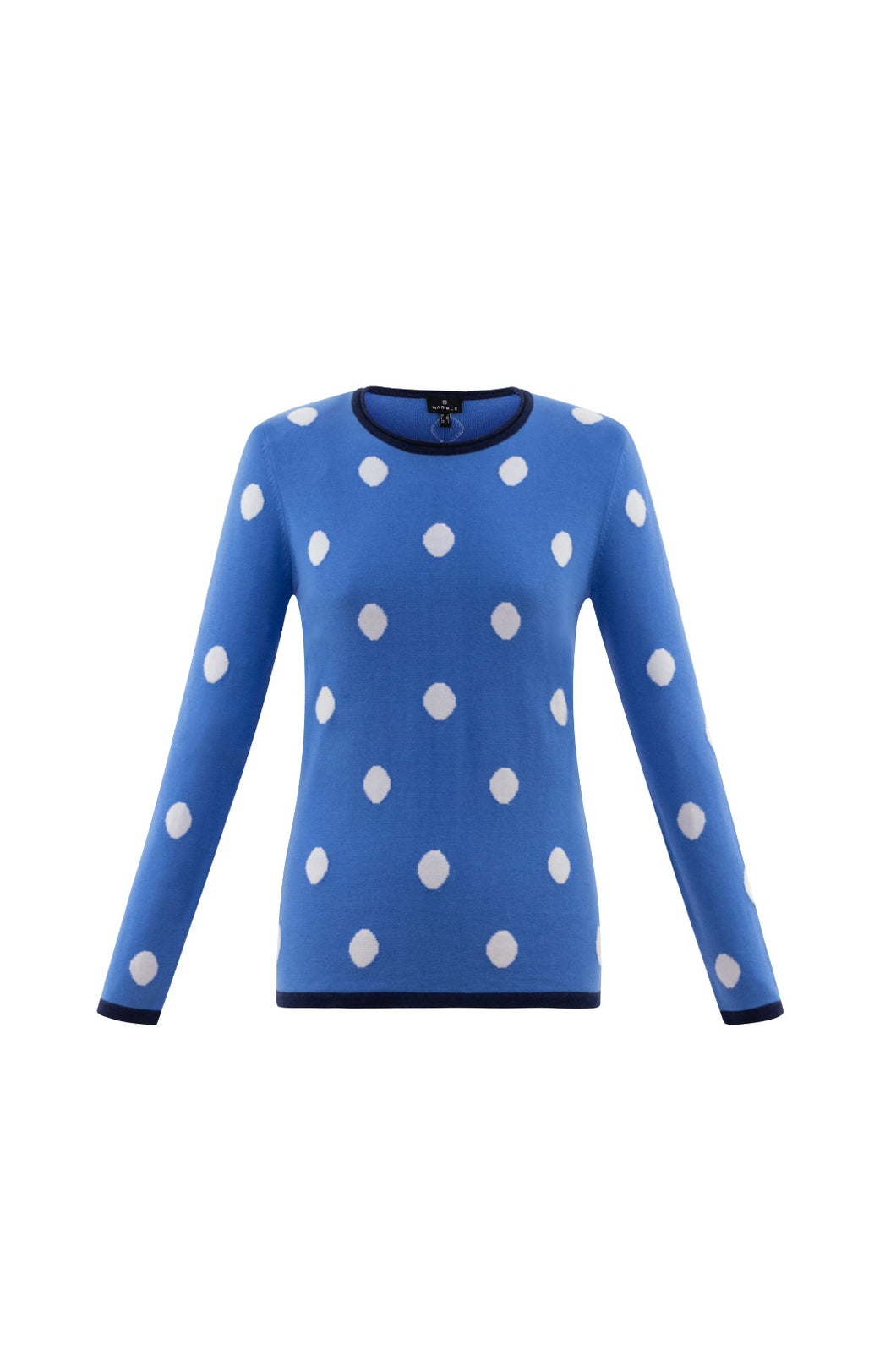 6562- Blue Jumper with White Spots- Marble