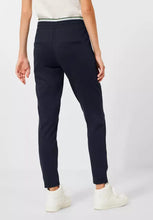 Load image into Gallery viewer, 3755654- Casual Fit Zip Trousers- Navy- Cecil