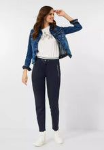Load image into Gallery viewer, 3755654- Casual Fit Zip Trousers- Navy- Cecil