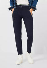 Load image into Gallery viewer, 3755654- Casual Fit Zip Trousers- Navy- Cecil