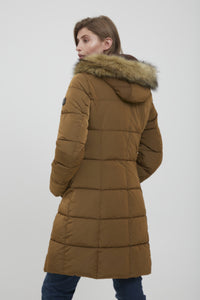 590 Fransa Fur Hood Jacket- Gold Brown