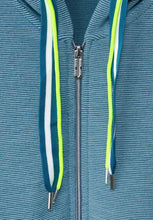 Load image into Gallery viewer, 319396- Fine Stripe Zip Hoody-Teal- Cecil