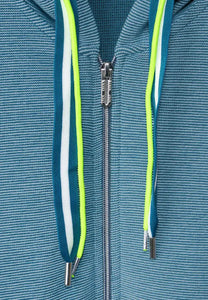 319396- Fine Stripe Zip Hoody-Teal- Cecil