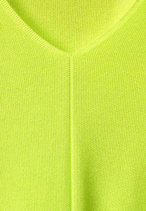 302319- V Neck Jumper w/ Drawstring Hem- Lime Yellow- Cecil