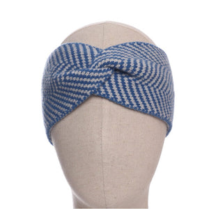 6006502- Knitted Headband- Blue-Zelly