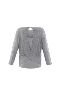 6025 Marble Jumper with Vest Top- Silver