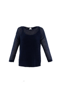 6025 Marble Jumper with Vest Top -Navy