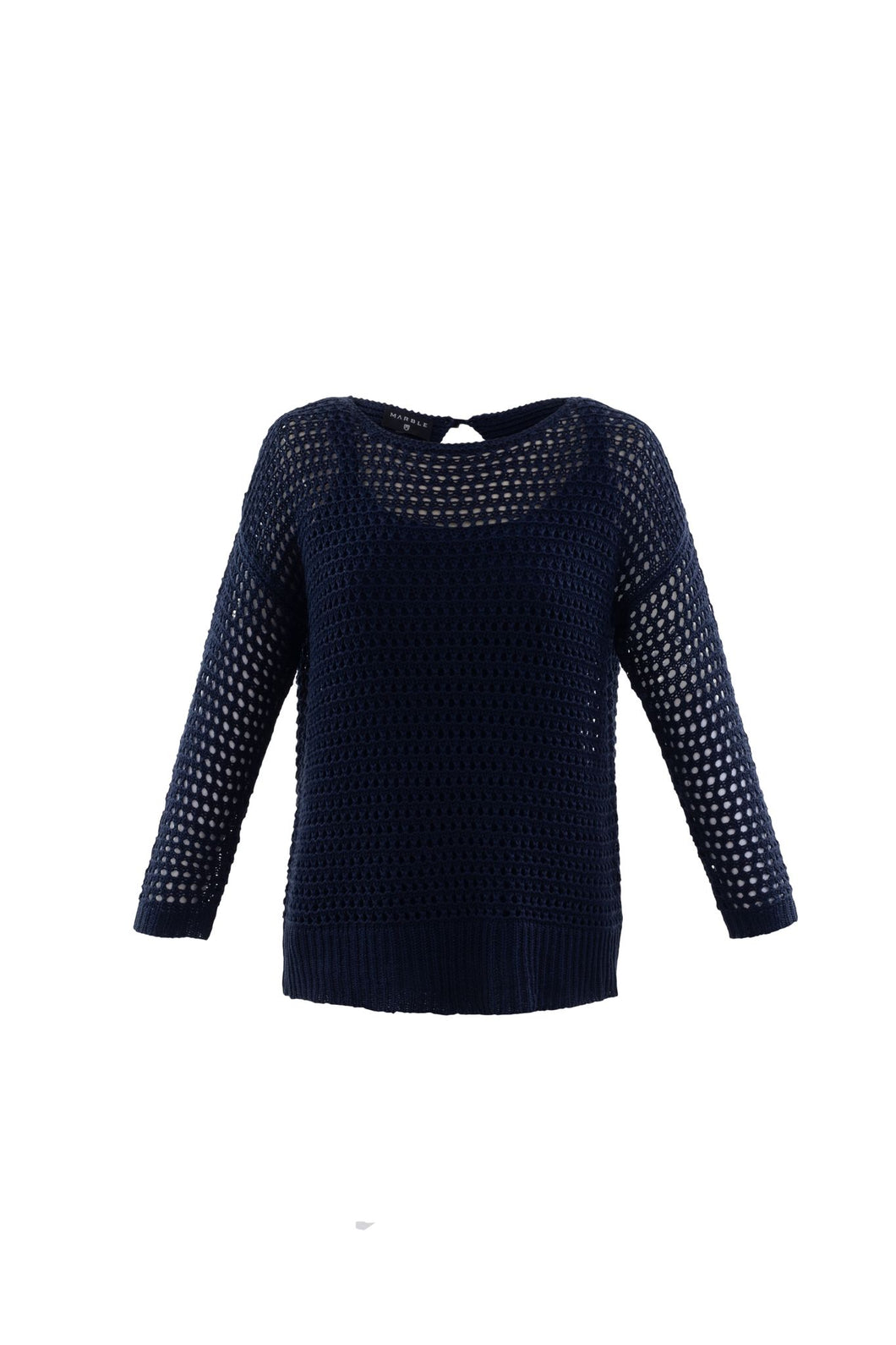 6025 Marble Jumper with Vest Top -Navy