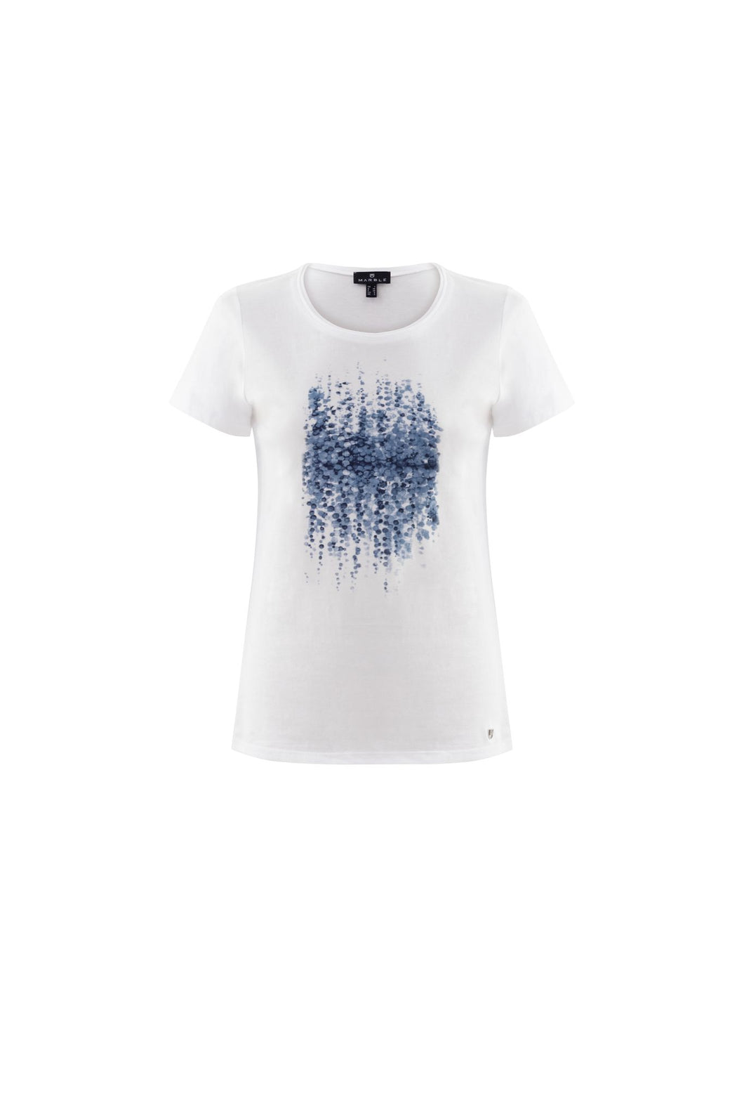 6076 Marble Print Top - White