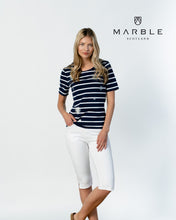 Load image into Gallery viewer, 6080 Marble Top- Navy Stripe