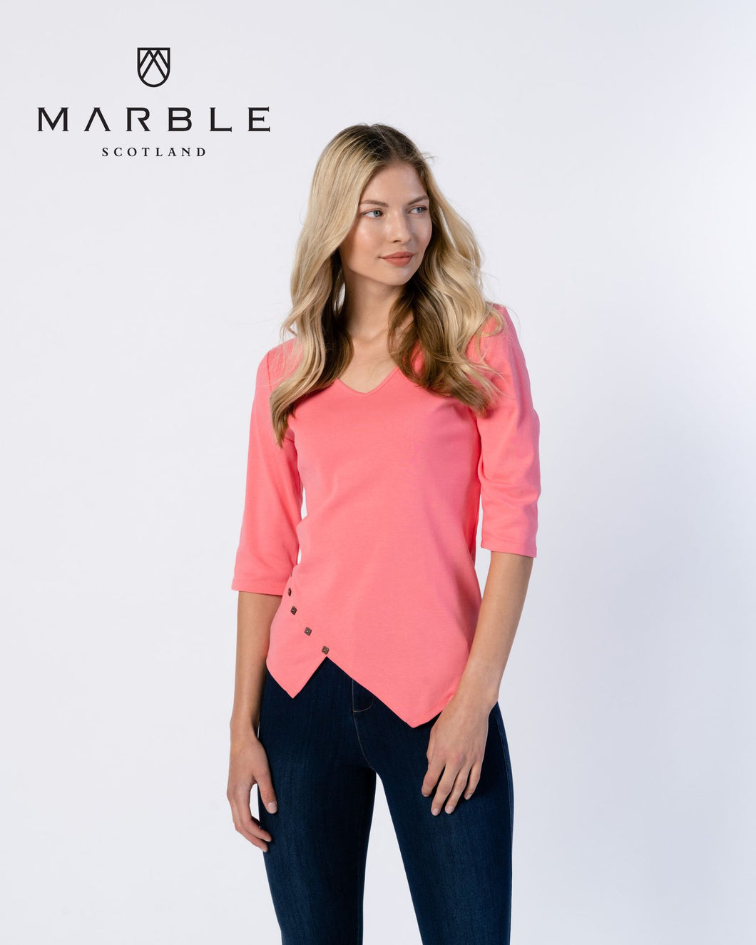 6069 Marble Top - Watermelon Pink