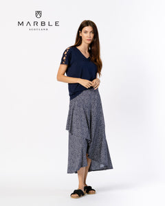 6176 Marble Skirt - Navy