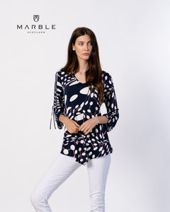 6191 Marble Print Tunic - Navy
