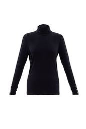 6400 Marble Polo Jumper- Black