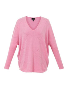 7010- Marble Star Knit Jumper- Pink