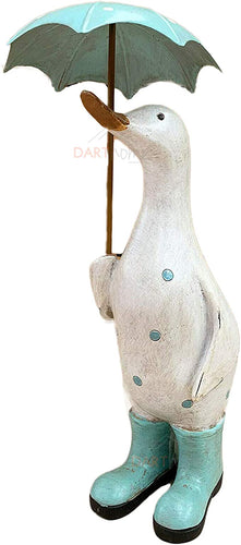Blue Polka Dot Duck with brolly