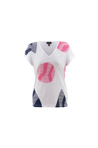 6552- Pink Circle Print T-Shirt - Marble