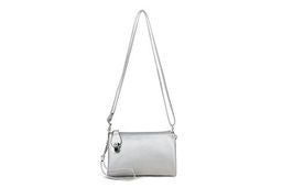 88101-Crossbody bag with zip clasp-Silver