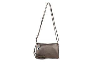 88101- Crossbody bag with zip clasp - Pewter