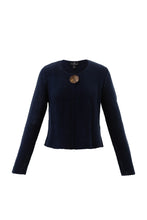 Load image into Gallery viewer, 6515 - Navy Oversized Button Cardigan - Marble