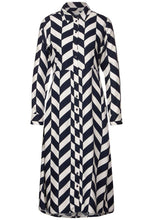 Load image into Gallery viewer, 143526-Zig Zag Print Midi Shirt Dress- Navy- Street One