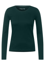 Load image into Gallery viewer, 318628- Basic Long Sleeve Top Dark Green- Cecil