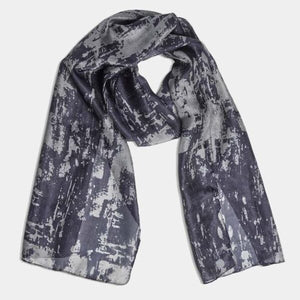 Baroque Navy Silk Scarf -Quintessential
