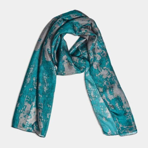 Baroque Teal Silk Scarf -Quintessential