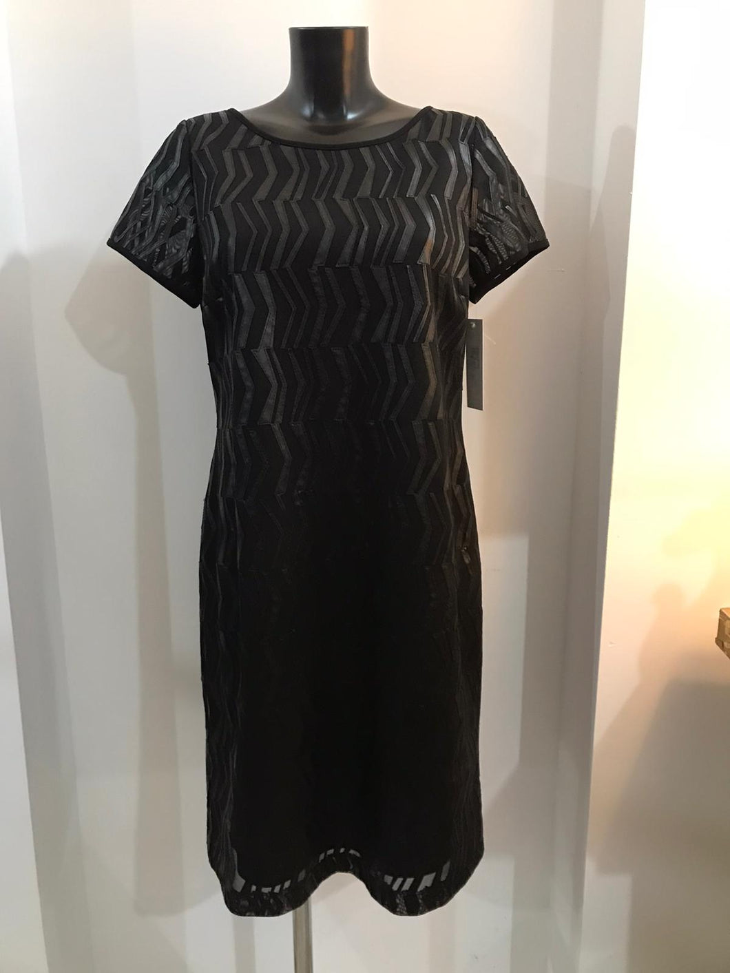 Kate Cooper Leather Detail Dress- Black