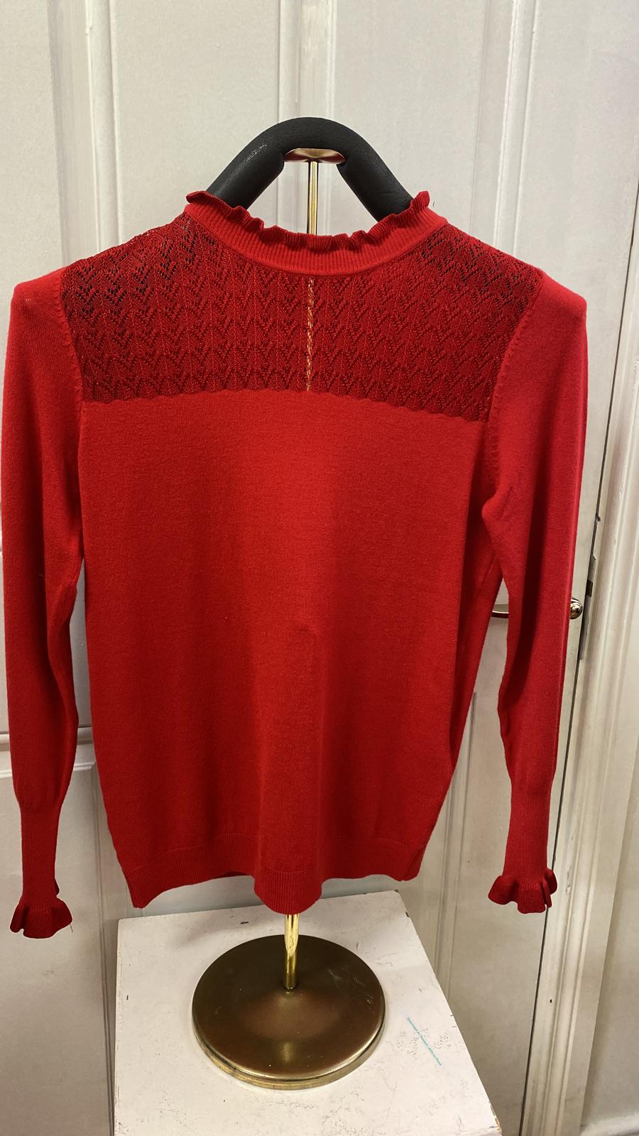 974 Fransa Knitted Jumper- Chili Pepper