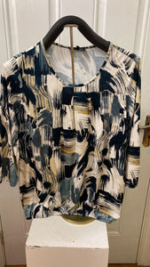 6330- Blue Mix  Printed Top - Sunday