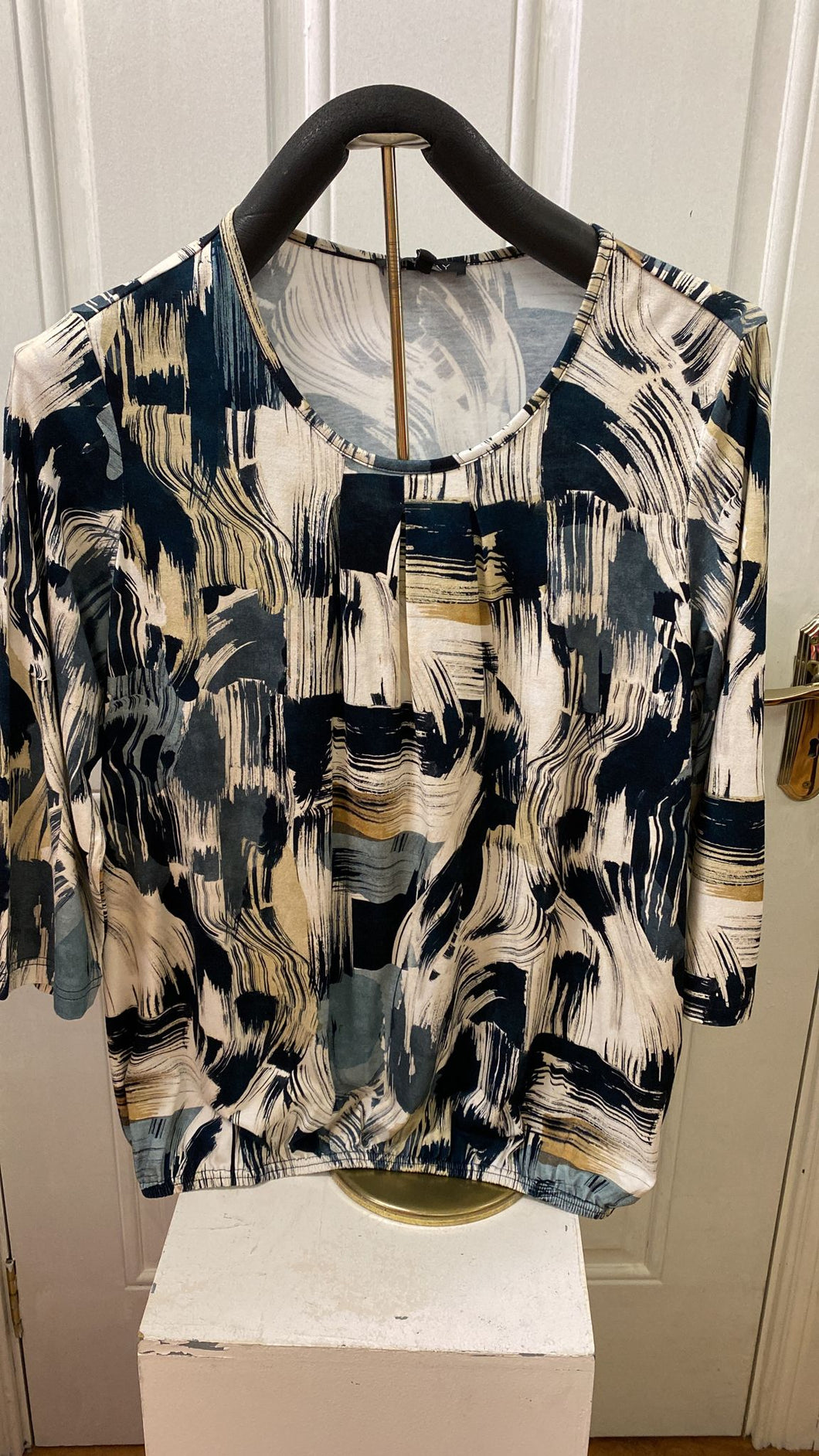 6330- Blue Mix  Printed Top - Sunday