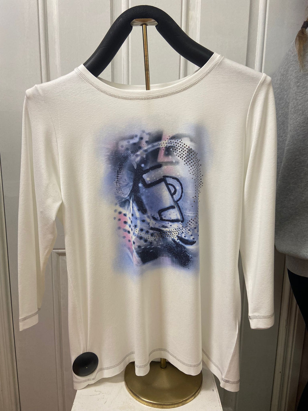 111300-Print 3/4 Sleeve T-shirt  - Rabe