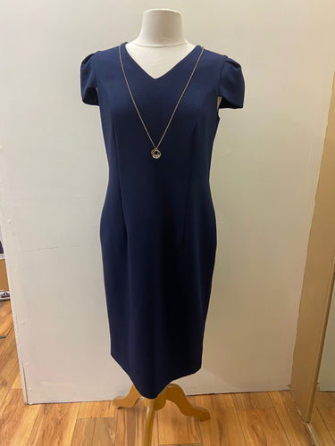 V3308 Via Veneto Navy Shift Dress