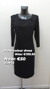 W114 Watercolours Black Pearl Design Dress
