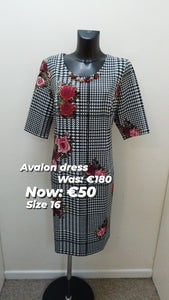 A6831 Avalon Checkered Dress w/ flowers