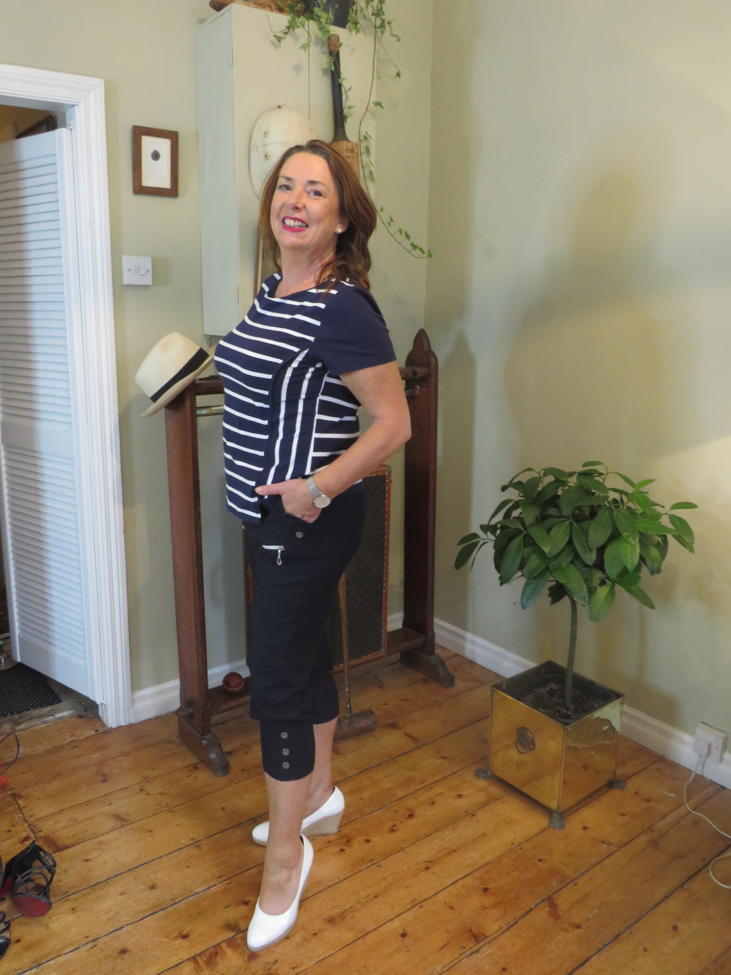 Summer Crop Trouser - Navy