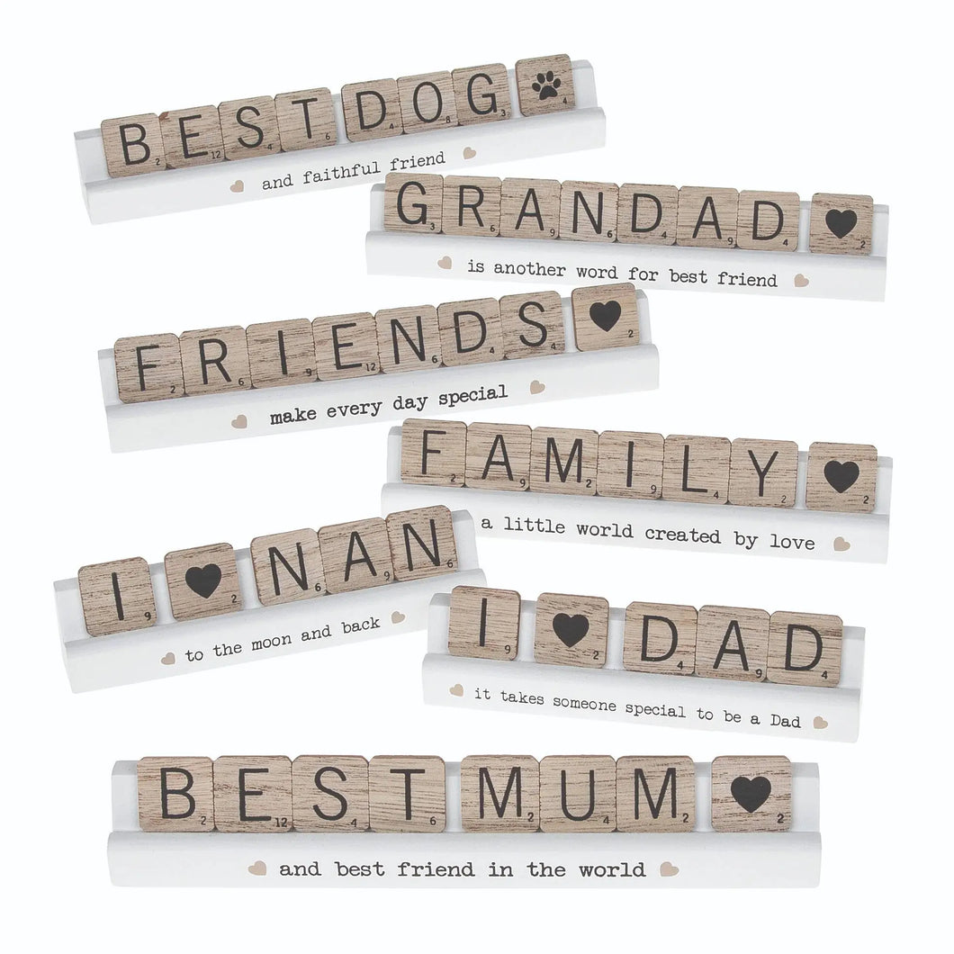 Scrabble Plaque- Family
