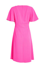 Load image into Gallery viewer, 23110- Kate Cooper Mock Wrap Dress w/ Short Sleeve- Hot Pink