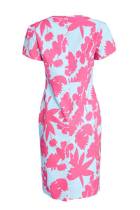 22133- Kate Cooper Floral Print Dress w/ short sleeve
