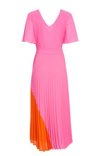 Load image into Gallery viewer, 23136-Kate Cooper Pleated Dress with Colour Panel- Bubblegum Pink