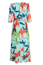 Load image into Gallery viewer, 23147- Kate Cooper V Neck Floral Print 1/2 Sleeve Dress