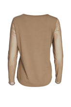Load image into Gallery viewer, 106- Mesh Sleeve Top Taupe -Naya