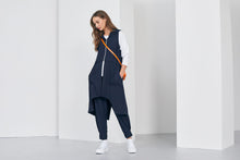Load image into Gallery viewer, 114- Jersey Gilet w/ Contrast Panels Navy- Naya